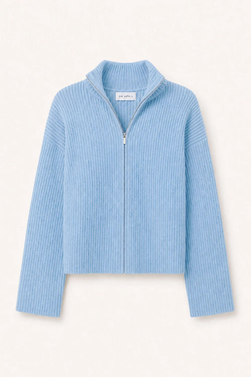 Strickcardigan mit Stehkragen – Sky Blue
