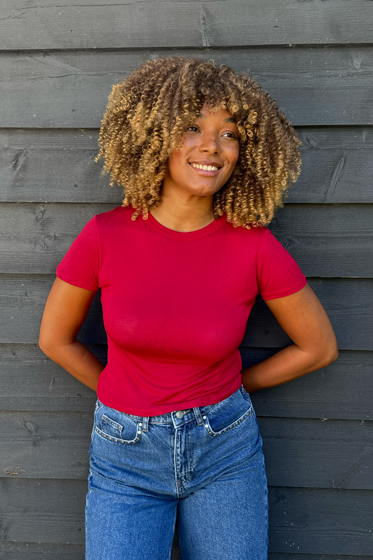 Elin Slim Fit T-Shirt Cherry Red
