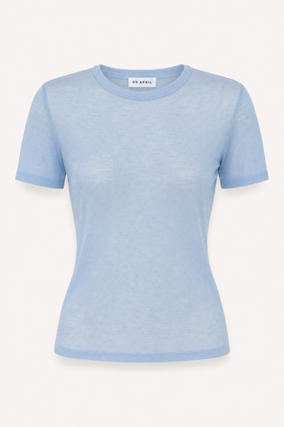 Slim Fit T-Shirt aus Modal-Mix – Sky Blue