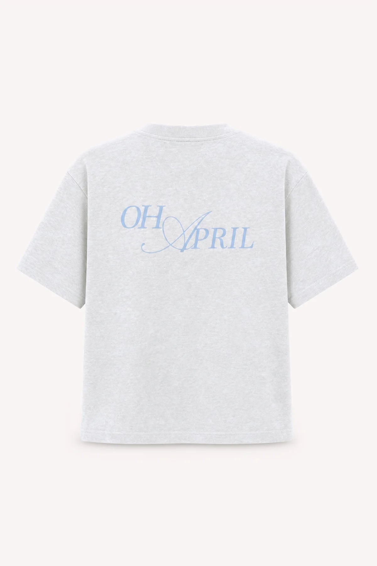 Ella Boxy T-Shirt mit OH APRIL Print – Grey Melange