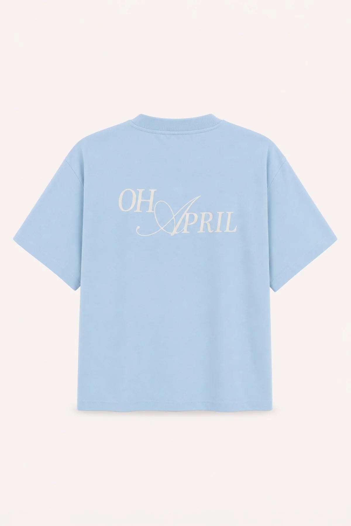 Ella Boxy T-Shirt mit OH APRIL Print – Sky Blue