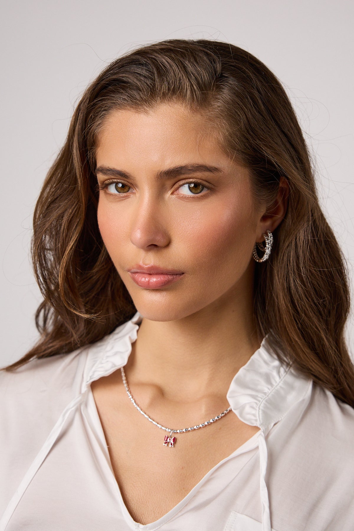 Shiny Croissant Hoops Classic Silber