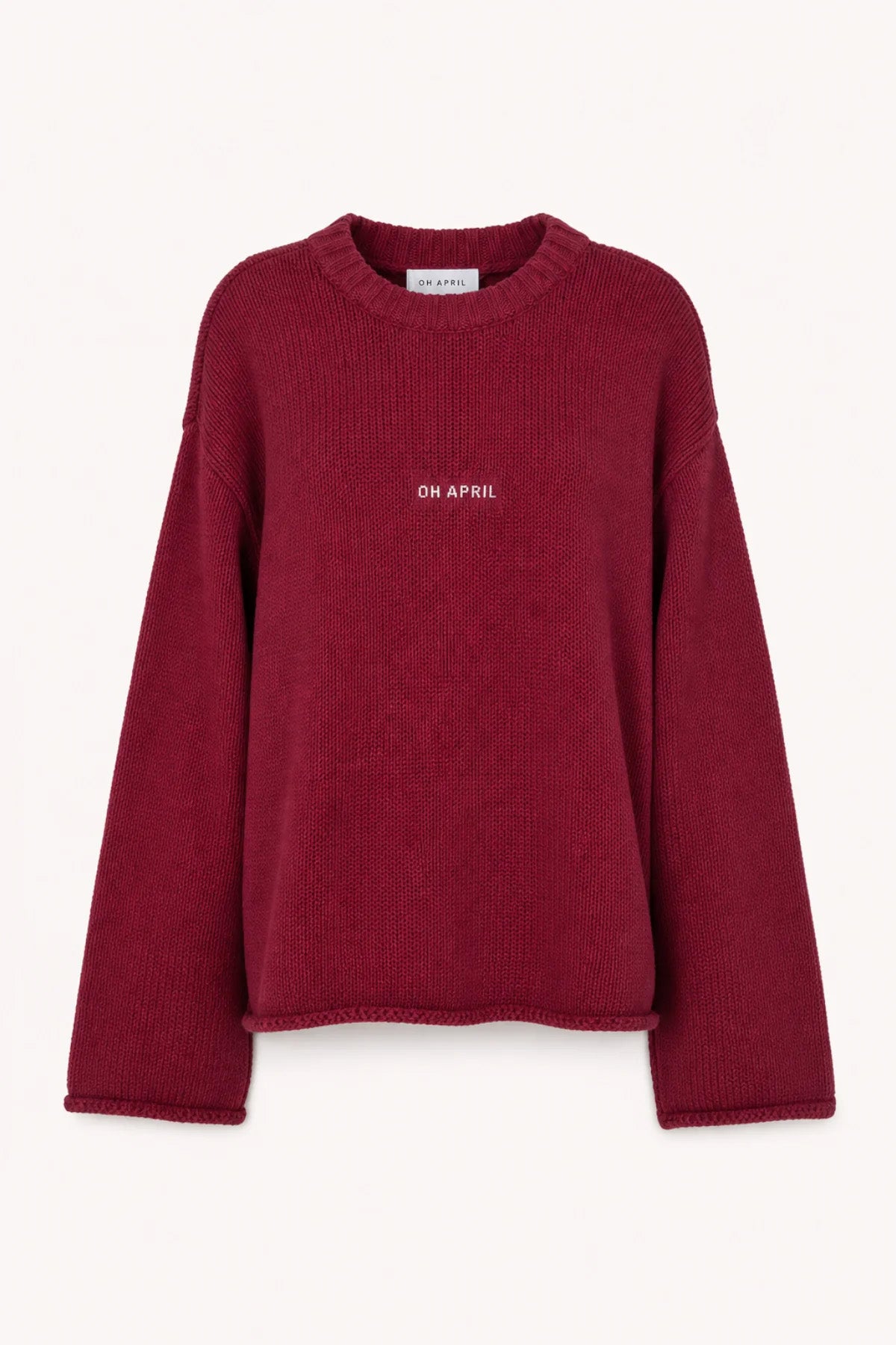 Oversized Strickpullover aus Baumwolle – Cherry Red