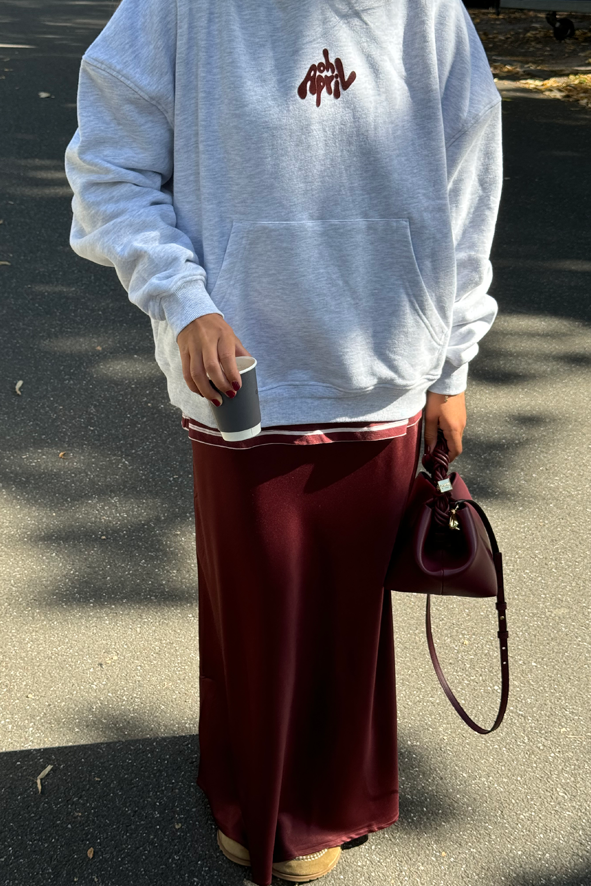 Boyfriend Hoodie Fluffy Grey Melange