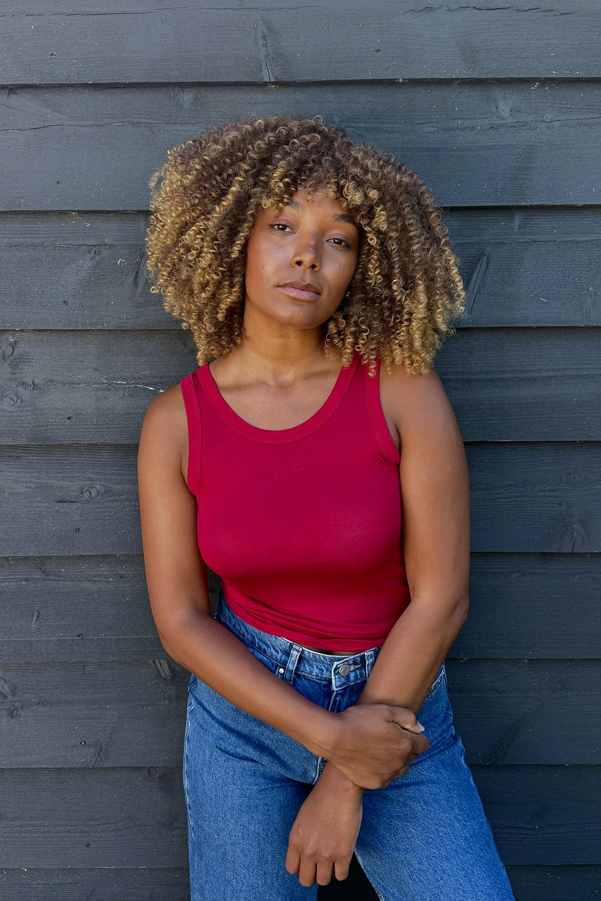 Slim Fit Tanktop aus Modal-Mix – Cherry Red