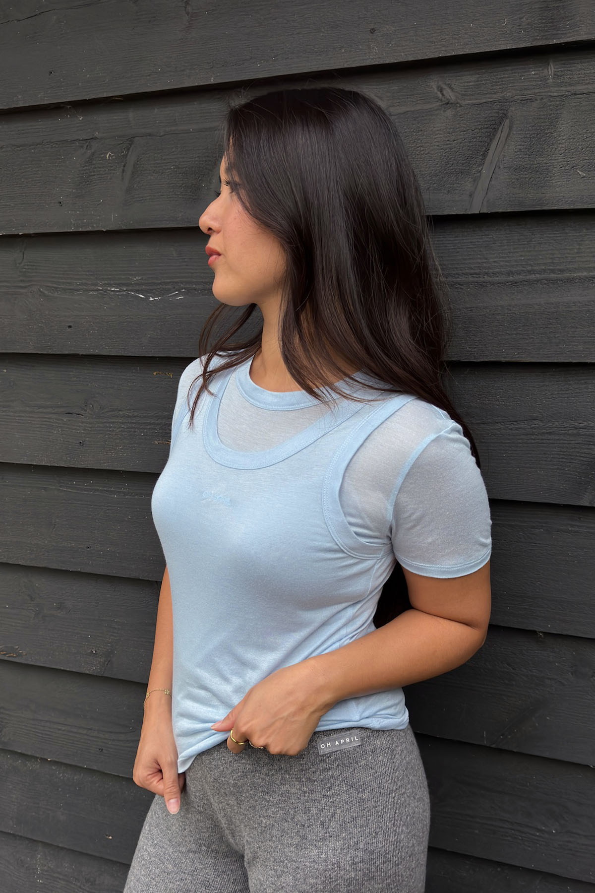 Slim Fit Tanktop aus Modal-Mix – Sky Blue