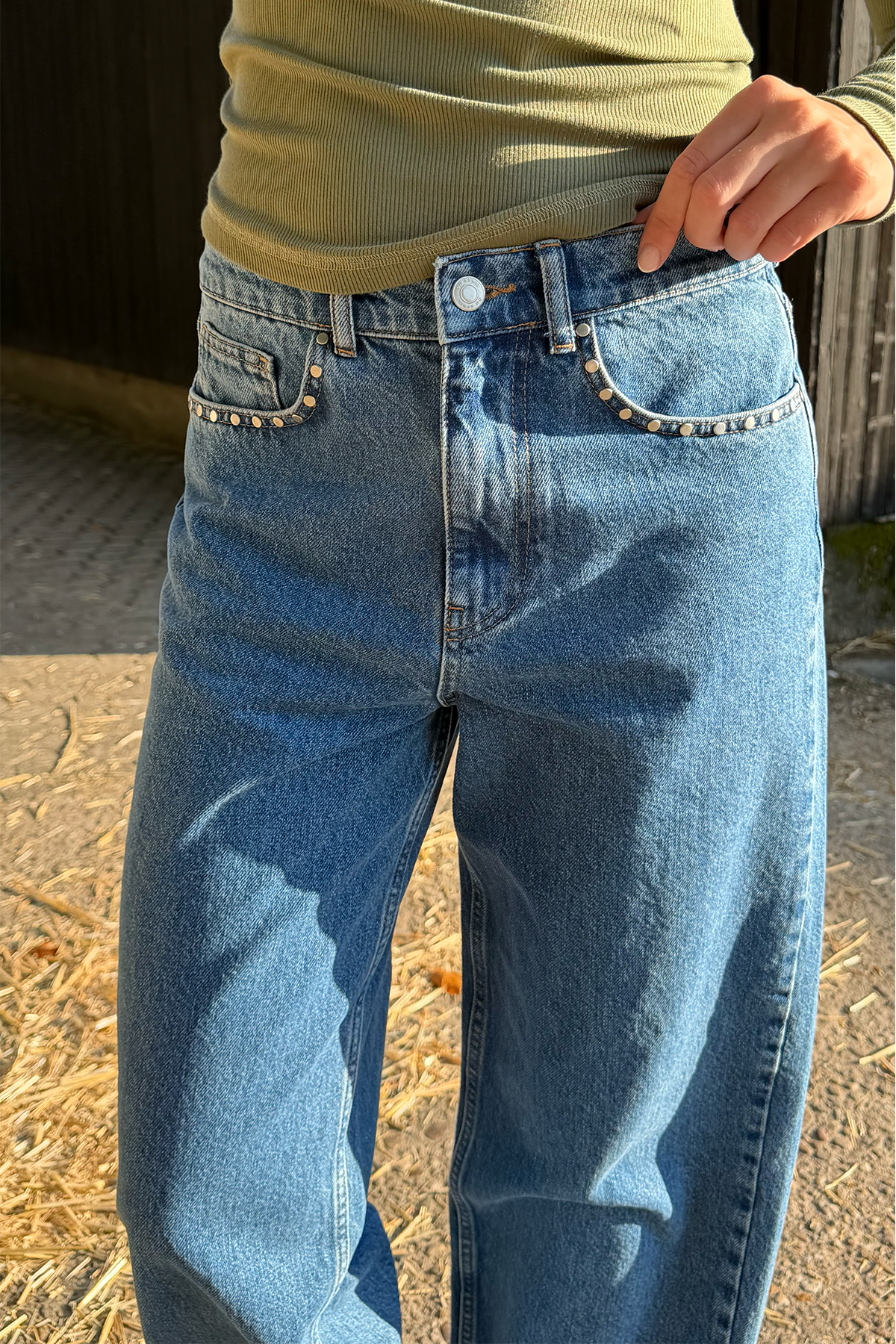 Jutta Denim Pants Denim Mid Blue
