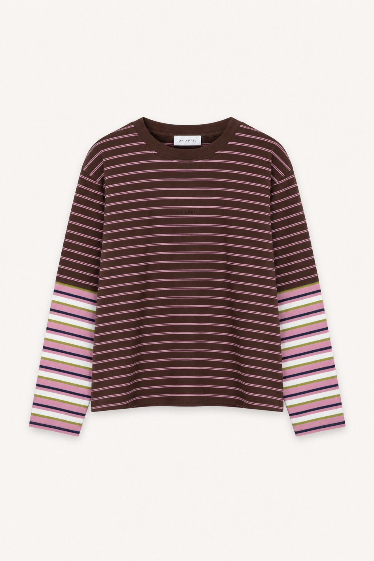 Layered BF T-Shirt Dark Brown Stripe