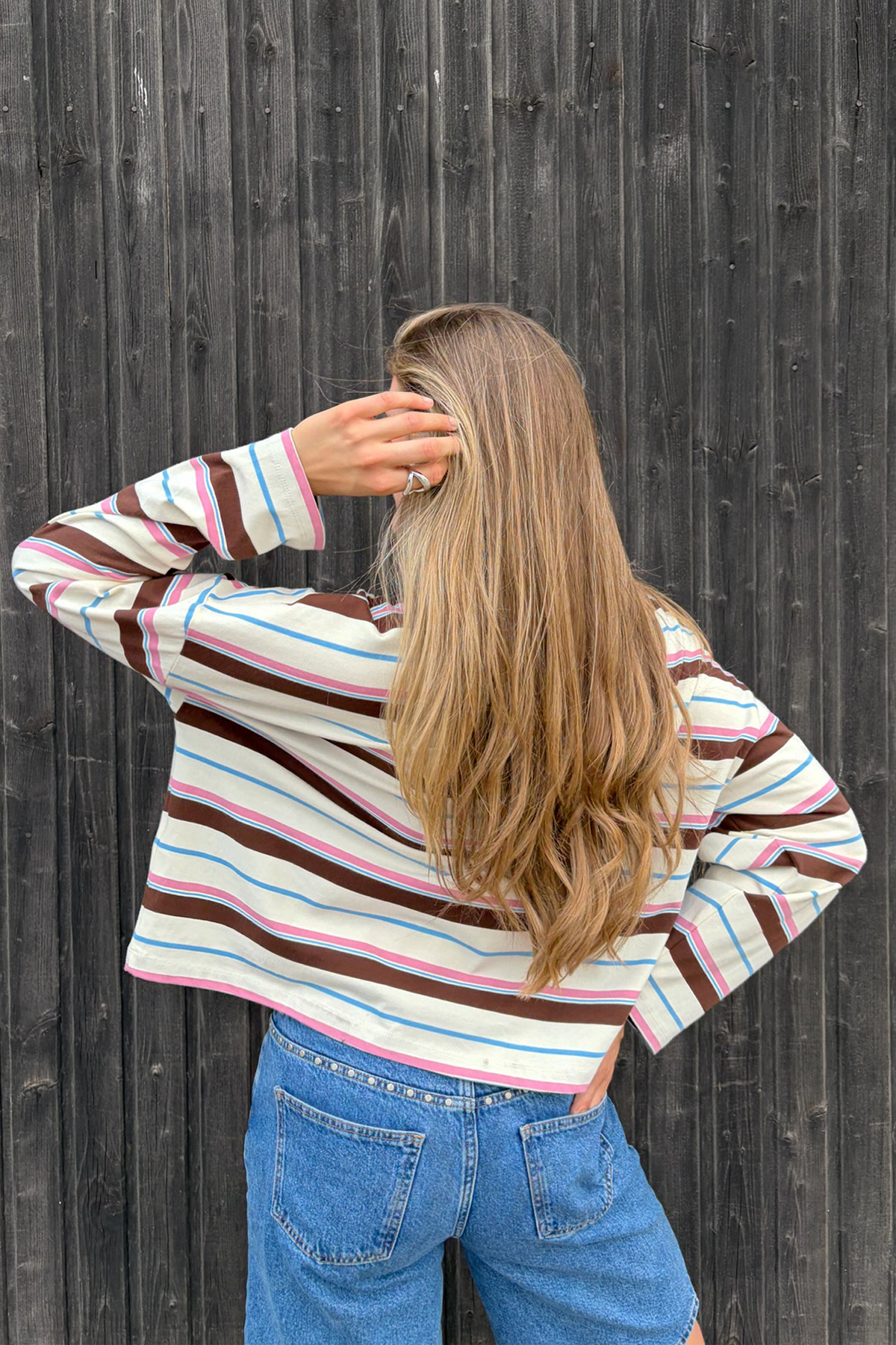 Regular Longsleeve Pink/Brown Stripe