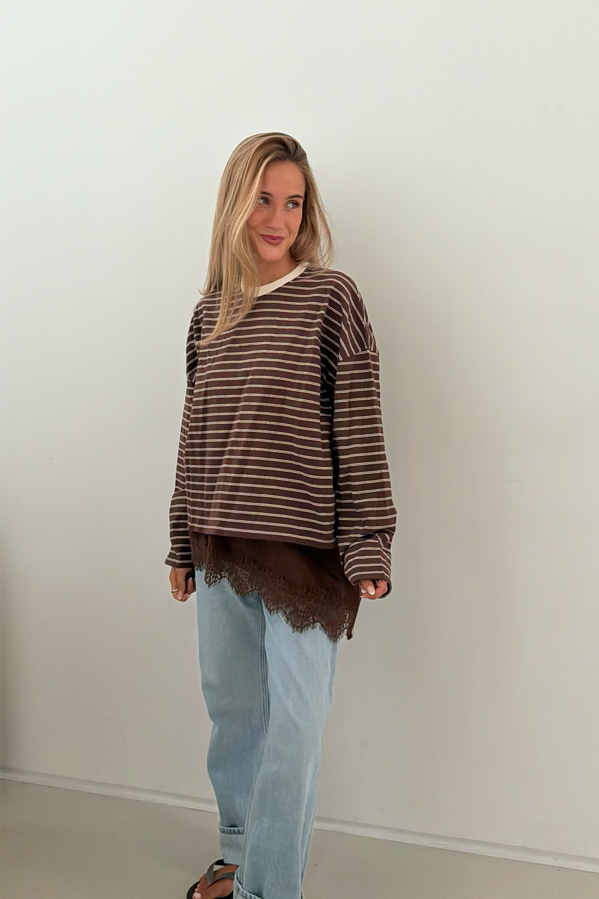 Regular Longsleeve Dark Brown Stripe