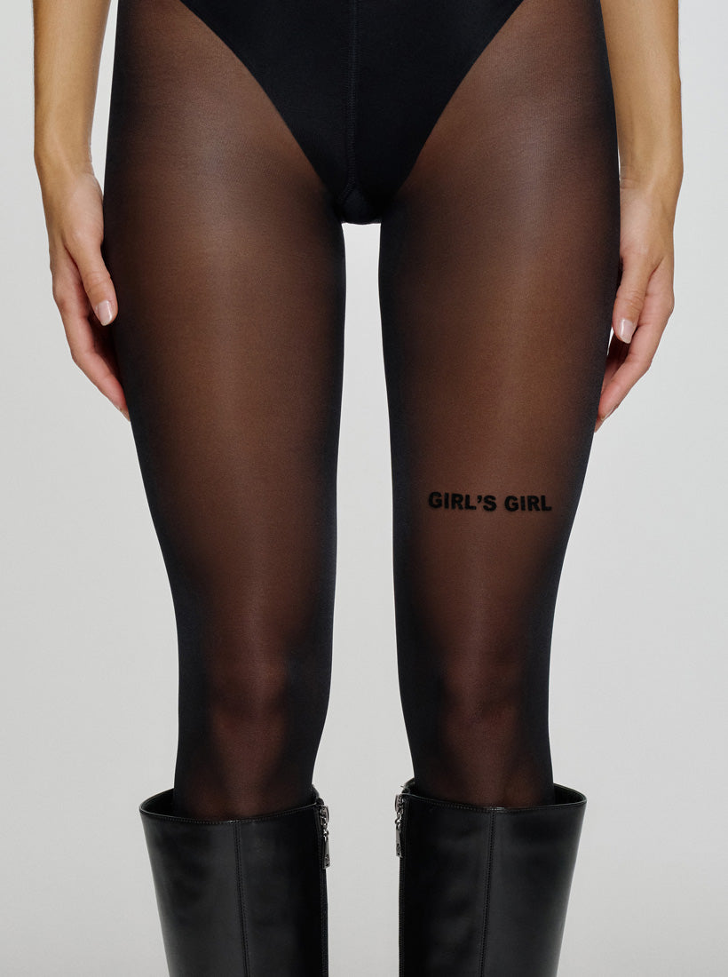 Girl's Girl Statement Tights Black