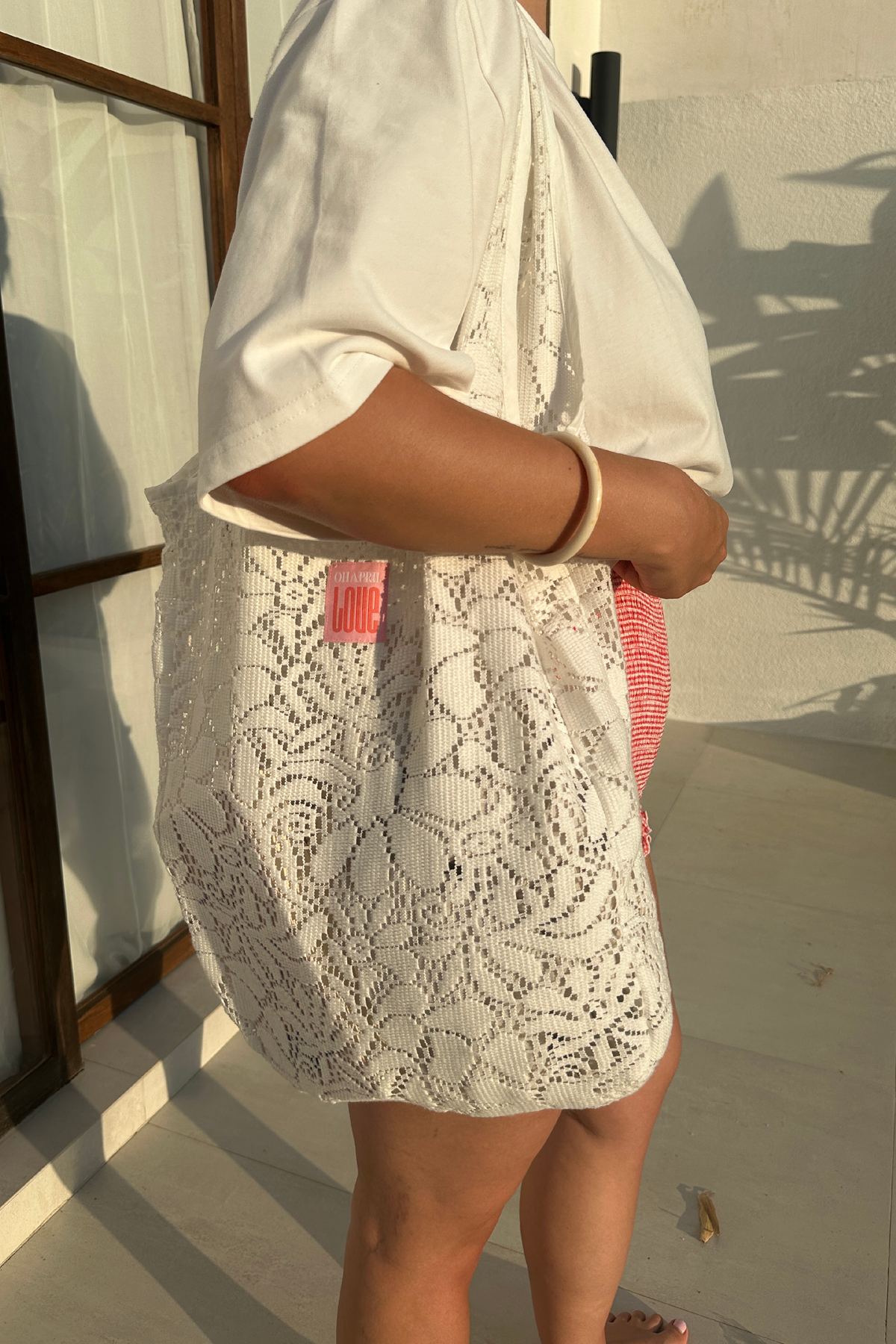 Atemoya Lace Bag Off White