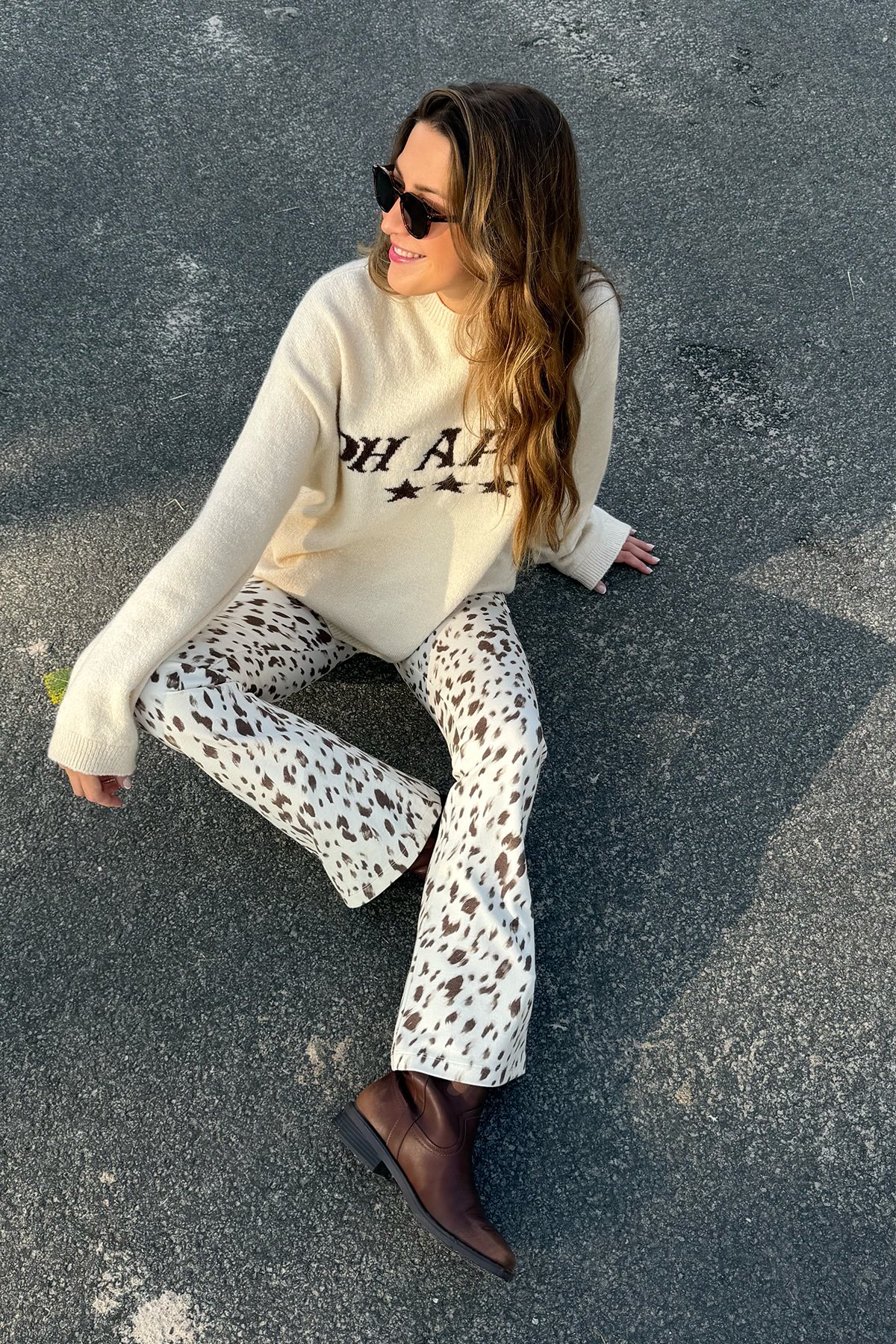 Tia Bootcut Leggings Cow