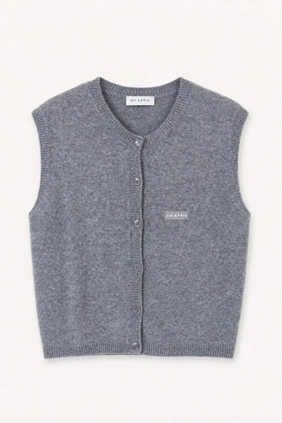 Strickweste aus Viskose-Merino-Mix – Grey Melange