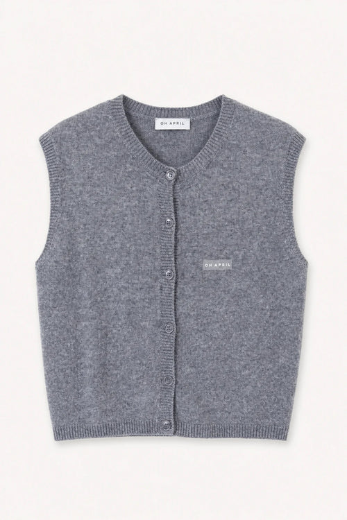 Strickweste aus Viskose-Merino-Mix – Grey Melange
