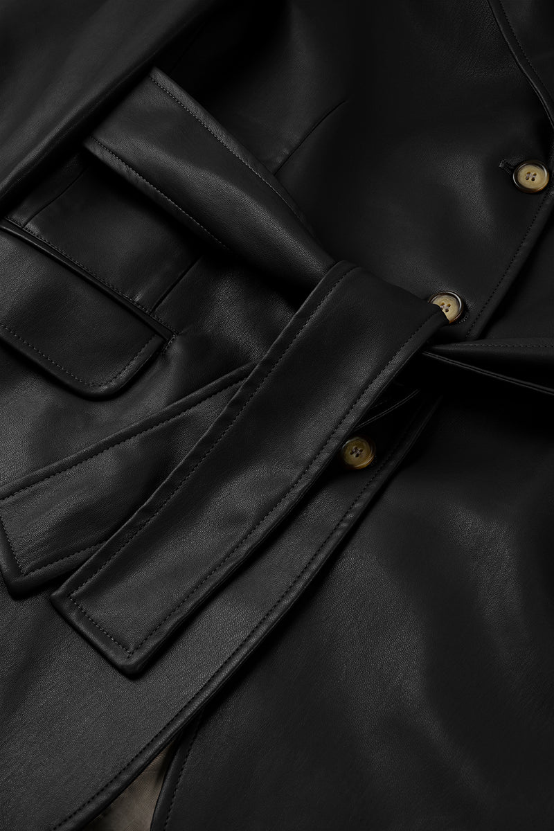 Lani Oversized Blazer Vegan Leather Black
