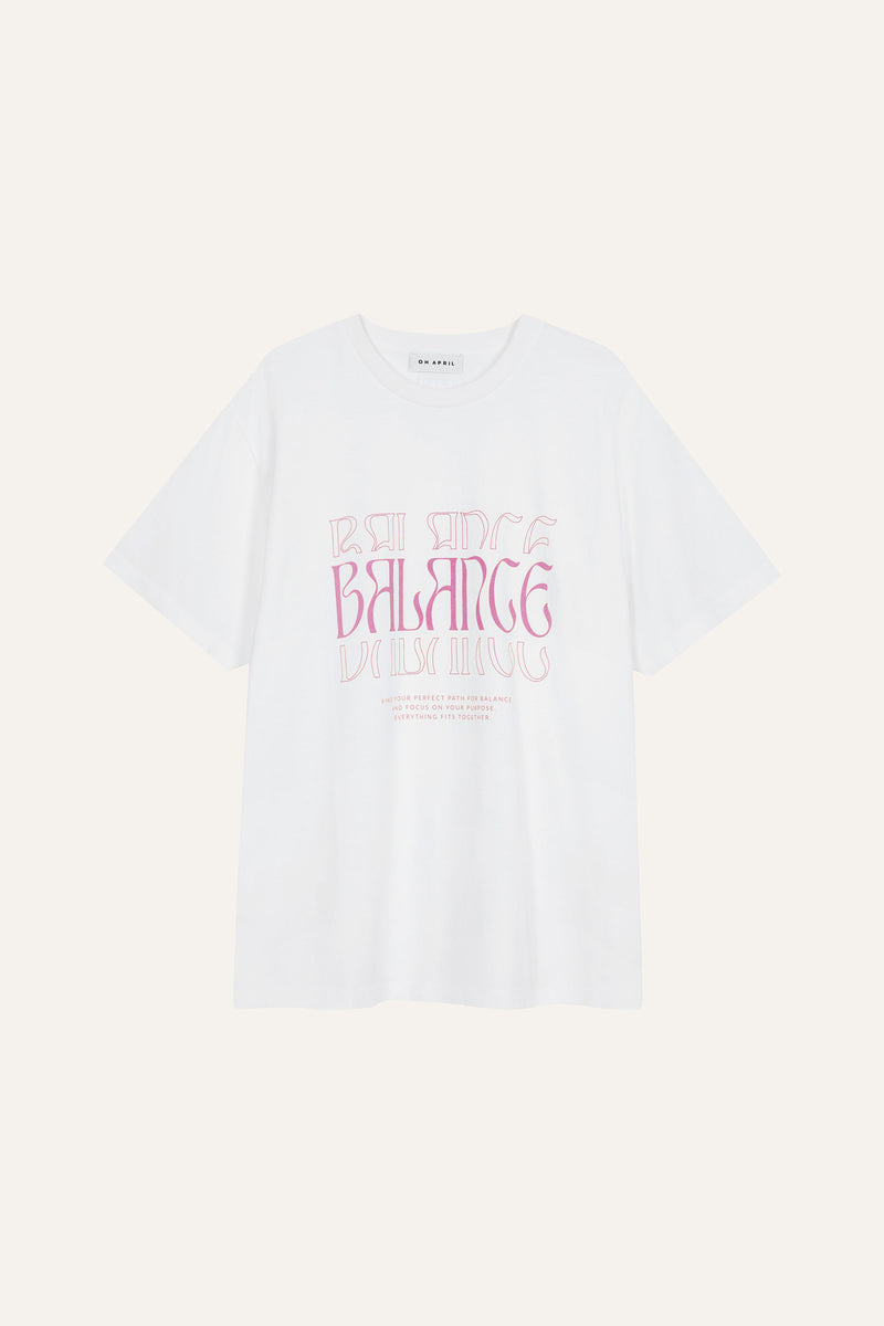 Boyfriend T-Shirt Balance White/Pink