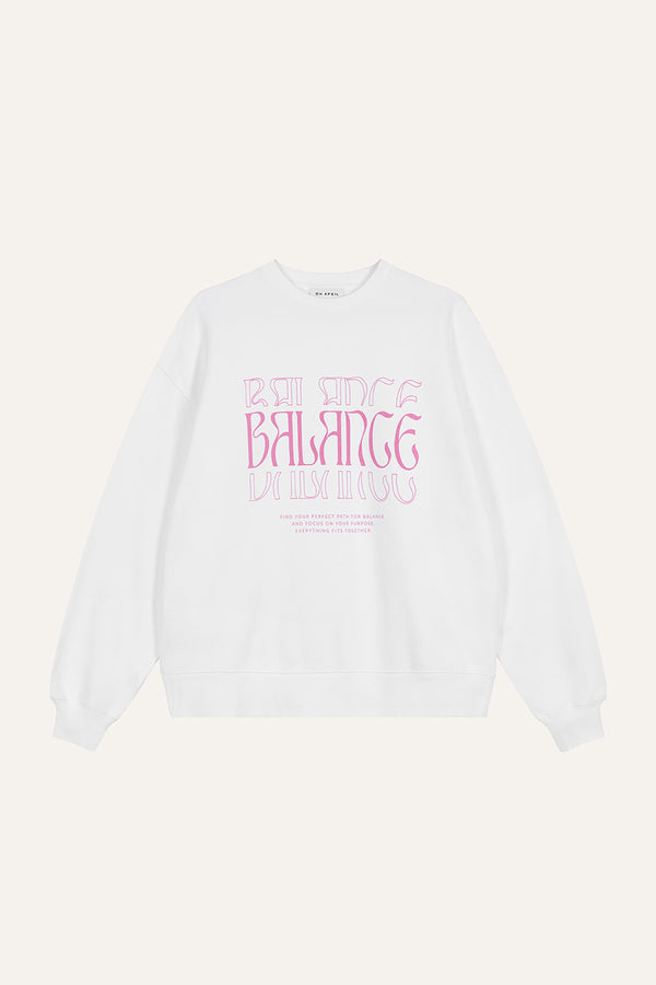Oversized Sweater Balance White/Pink
