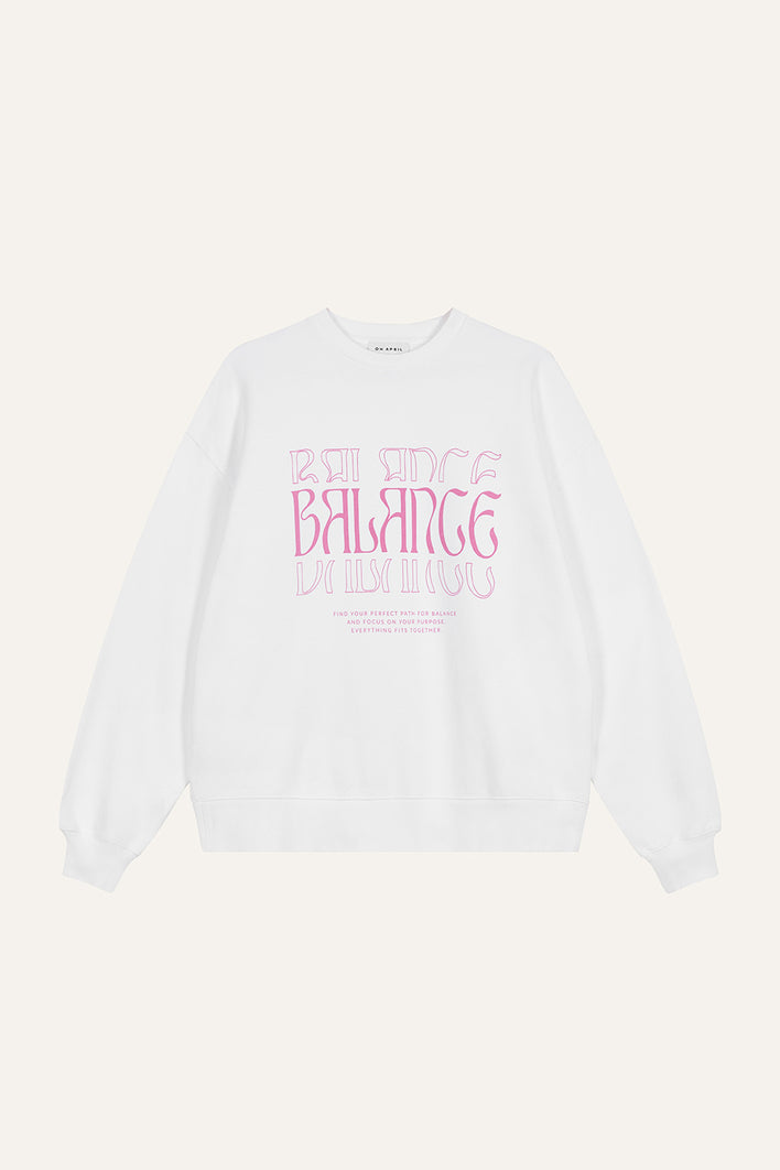 Oversized Sweater Balance White/Pink