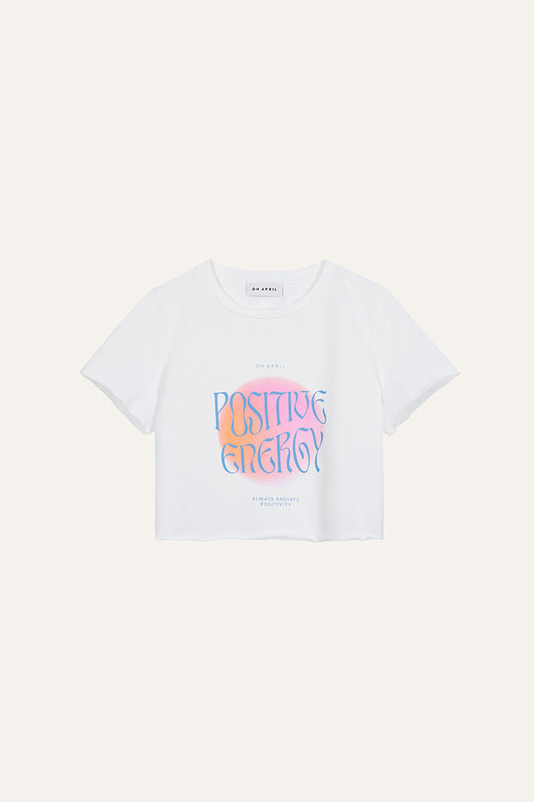 Justine Cropped T-Shirt Energy White/Pink