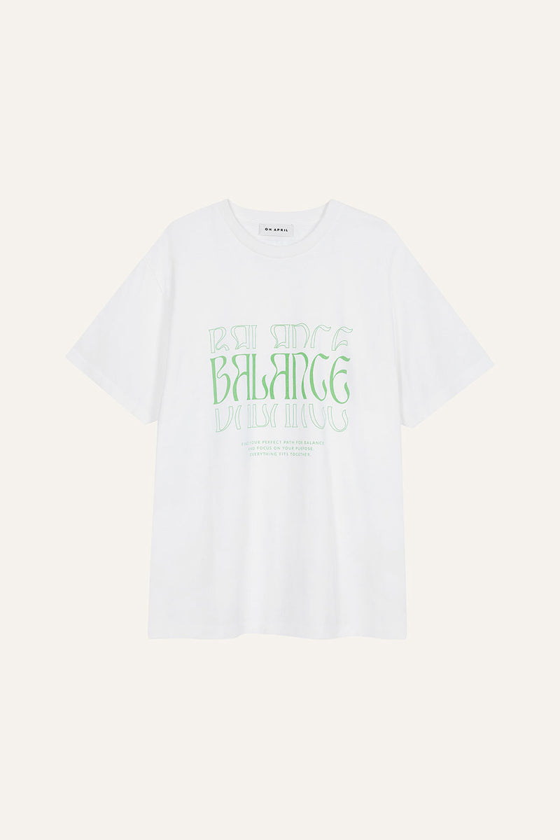 Boyfriend T-Shirt Balance White/Green