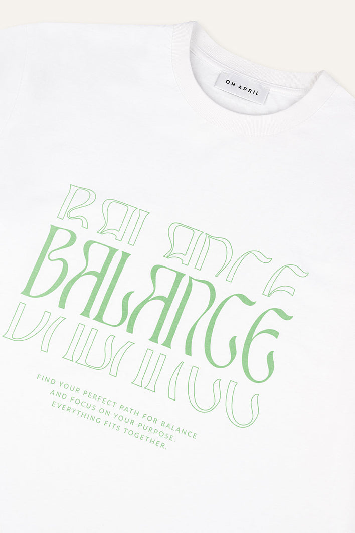 Boyfriend T-Shirt Balance White/Green