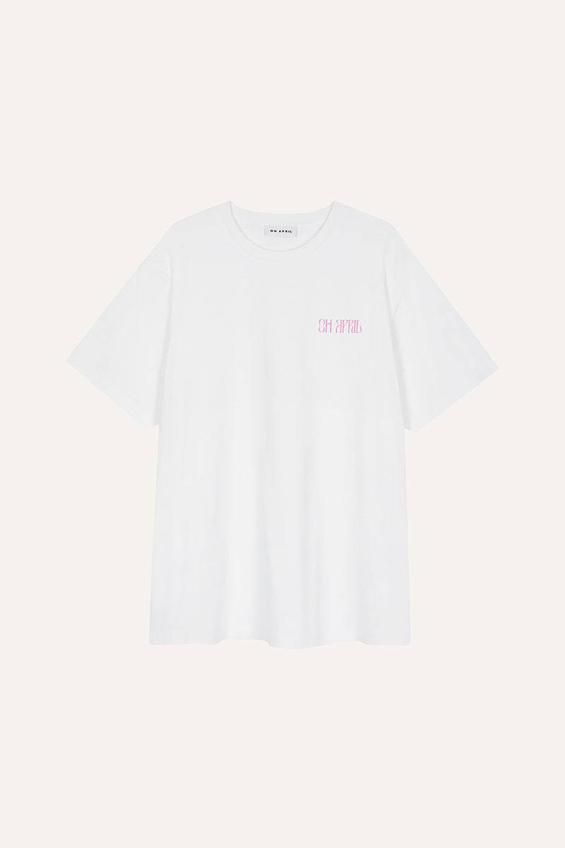 Boyfriend T-Shirt Mental Health White/Pink