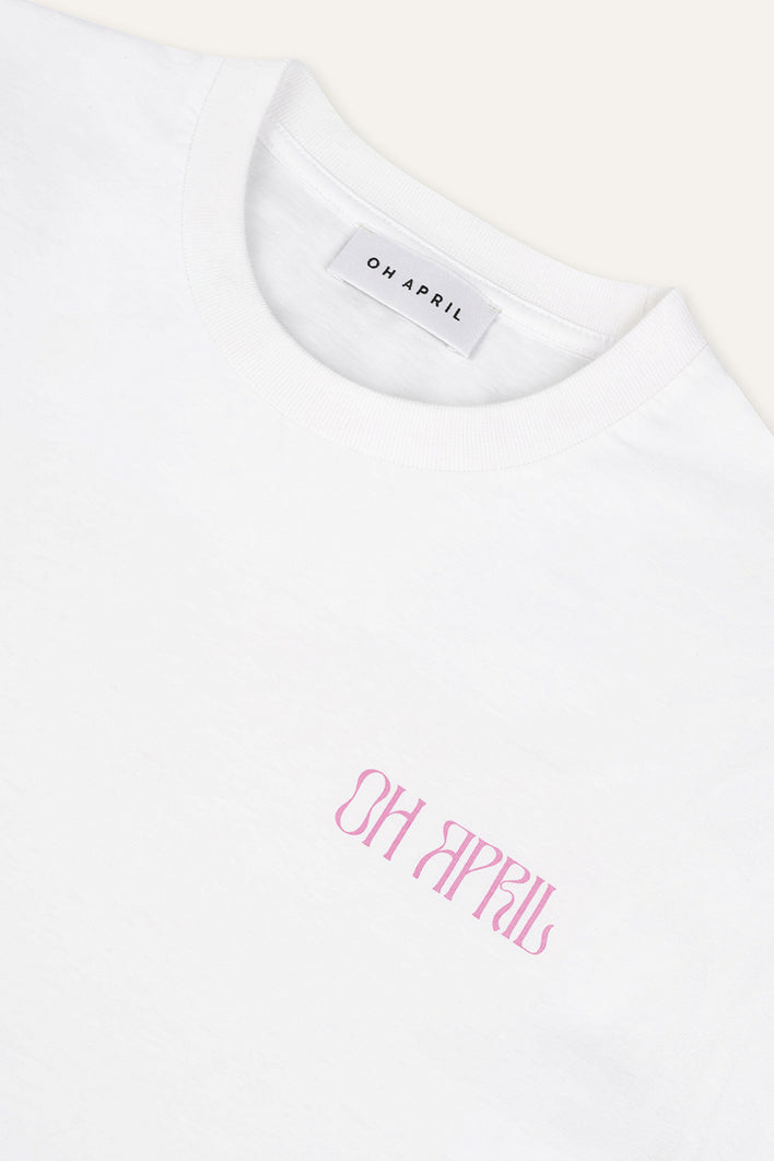 Boyfriend T-Shirt Mental Health White/Pink