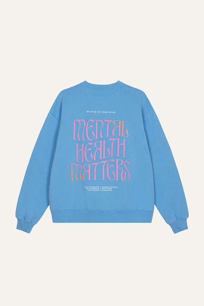 Oversized Sweater Mental Health Azure Blue