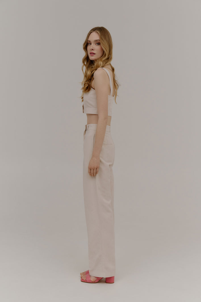 Élodie Asymmetric Pants Vanilla