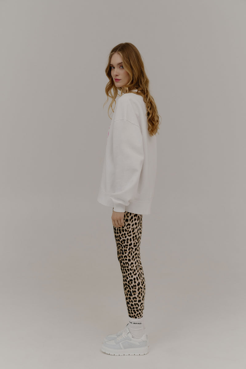 Oversized Sweater Balance White/Pink