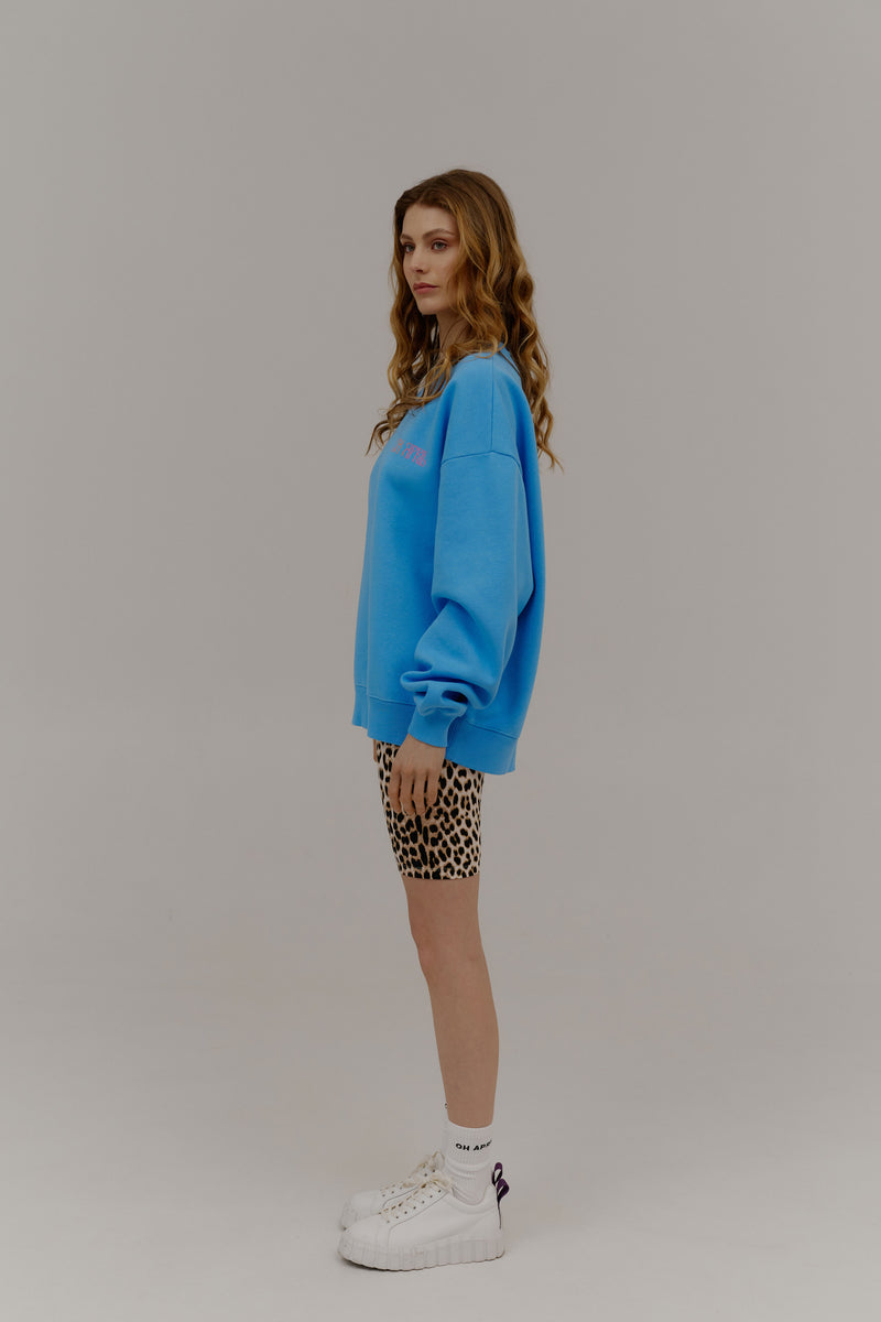 Oversized Sweater Mental Health Azure Blue